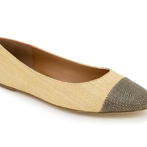 Elegant Beige and Black Women's Flats